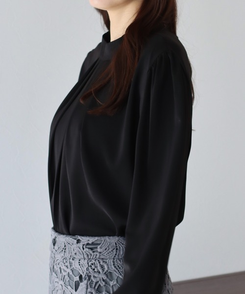 セール】ハイネックタックブラウス（シャツ/ブラウス）｜BLUEEAST