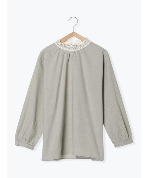 Samansa Mos2（サマンサ モスモス）の「【保温加工】スタンド襟レース