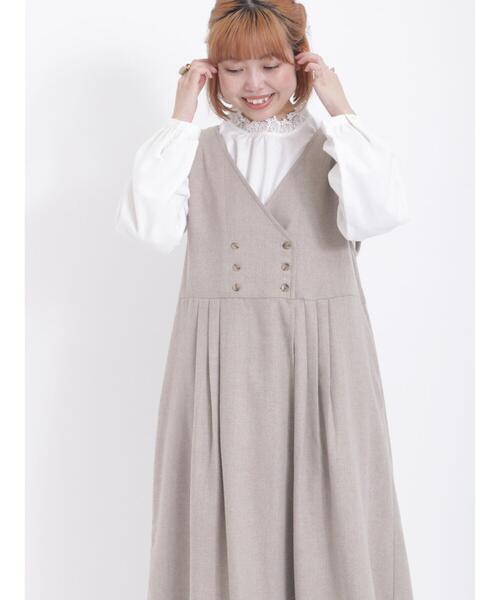 Samansa Mos2（サマンサ モスモス）の「【保温加工】スタンド襟レース