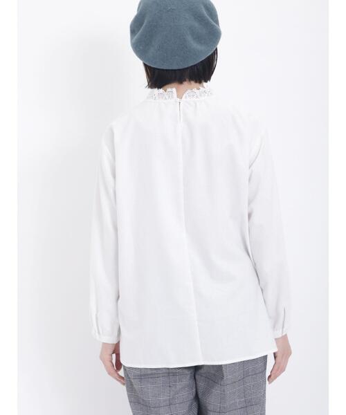 Samansa Mos2(サマンサ モスモス)の「【保温加工】スタンド襟レースブラウス(シャツ/ブラウス・レディース・チャコールグレー/オフホワイト/ブルー/グレー・F)」の20枚目の写真