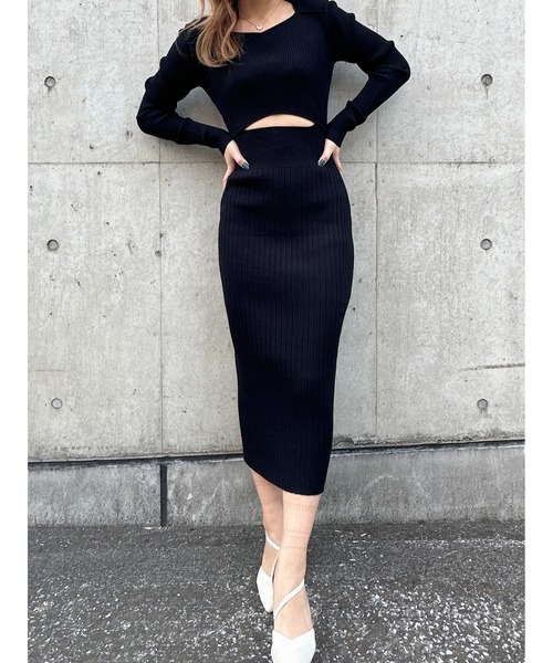 DURAS（デュラス）の「Waist opening dress（ワンピース・レディース・ブラック/ベージュ/グレー・FREE）」の2枚目の写真