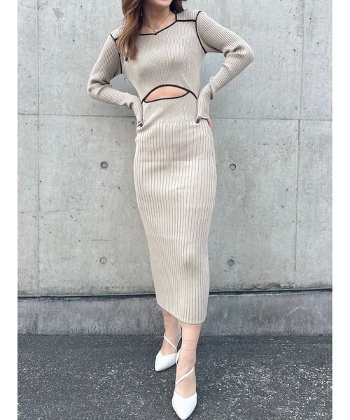 DURAS（デュラス）の「Waist opening dress（ワンピース・レディース・ブラック/ベージュ/グレー・FREE）」の10枚目の写真