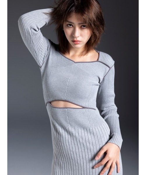 DURAS（デュラス）の「Waist opening dress（ワンピース・レディース・ブラック/ベージュ/グレー・FREE）」の4枚目の写真