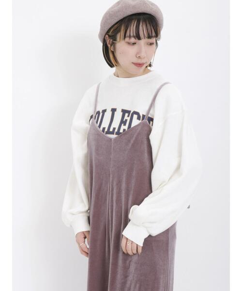 Samansa Mos2（サマンサ モスモス）の「◎ベロア切替前後2WAYキャミワンピース（ワンピース・レディース・ブラック/グレー/ブラウン・F）」の9枚目の写真