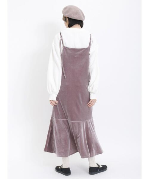 Samansa Mos2（サマンサ モスモス）の「◎ベロア切替前後2WAYキャミワンピース（ワンピース・レディース・ブラック/グレー/ブラウン・F）」の13枚目の写真