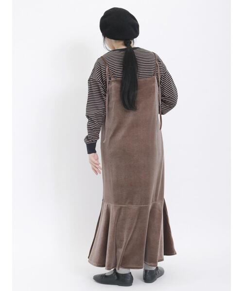 Samansa Mos2（サマンサ モスモス）の「◎ベロア切替前後2WAYキャミワンピース（ワンピース・レディース・ブラック/グレー/ブラウン・F）」の16枚目の写真