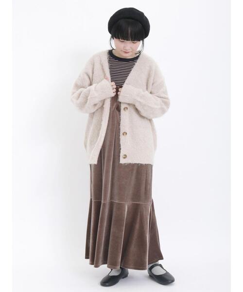 Samansa Mos2（サマンサ モスモス）の「◎ベロア切替前後2WAYキャミワンピース（ワンピース・レディース・ブラック/グレー/ブラウン・F）」の18枚目の写真