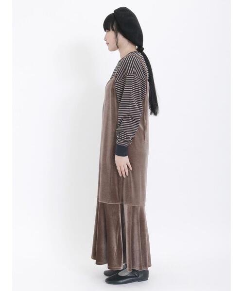 Samansa Mos2（サマンサ モスモス）の「◎ベロア切替前後2WAYキャミワンピース（ワンピース・レディース・ブラック/グレー/ブラウン・F）」の21枚目の写真