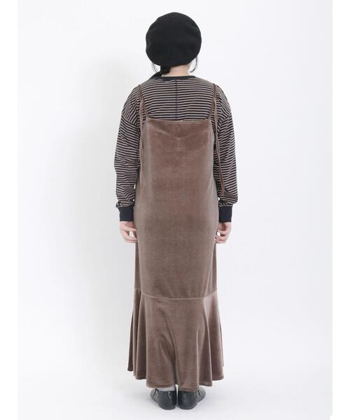 Samansa Mos2（サマンサ モスモス）の「◎ベロア切替前後2WAYキャミワンピース（ワンピース・レディース・ブラック/グレー/ブラウン・F）」の22枚目の写真