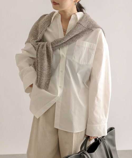 RIVE DROITE（リヴドロワ）の「BIGサイズシャツ（シャツ/ブラウス・レディース・オフホワイト/サックスブルー・FREE）」の14枚目の写真