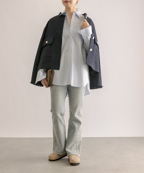 RIVE DROITE（リヴドロワ）の「BIGサイズシャツ（シャツ/ブラウス・レディース・オフホワイト/サックスブルー・FREE）」の19枚目の写真