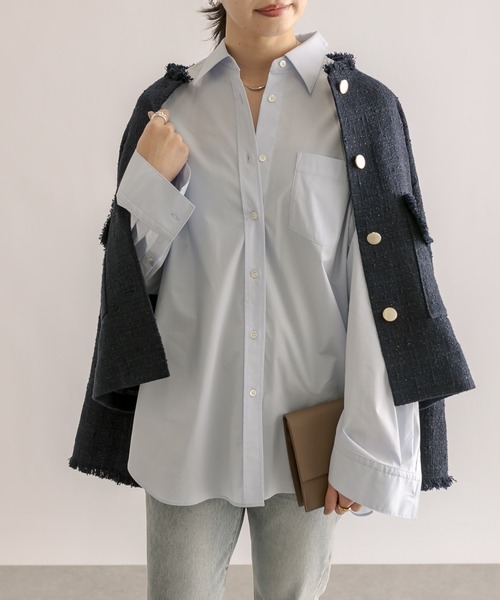 RIVE DROITE（リヴドロワ）の「BIGサイズシャツ（シャツ/ブラウス・レディース・オフホワイト/サックスブルー・FREE）」の21枚目の写真