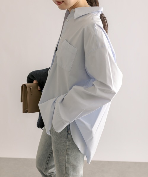 RIVE DROITE（リヴドロワ）の「BIGサイズシャツ（シャツ/ブラウス・レディース・オフホワイト/サックスブルー・FREE）」の22枚目の写真