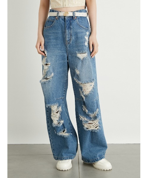 LILY BROWN（リリーブラウン）の「ロゴバックルベルト（ベルト・レディース・シルバー/ブラック/ホワイト・FREE）」の4枚目の写真