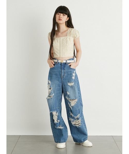 LILY BROWN（リリーブラウン）の「ロゴバックルベルト（ベルト・レディース・シルバー/ブラック/ホワイト・FREE）」の5枚目の写真