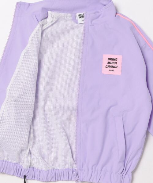ANAP kids（アナップキッズ）の「パイピングラインウィンドブレーカー（ブルゾン・キッズ・ブラック/ラベンダー・110cm/120cm/130cm/100cm）」の21枚目の写真