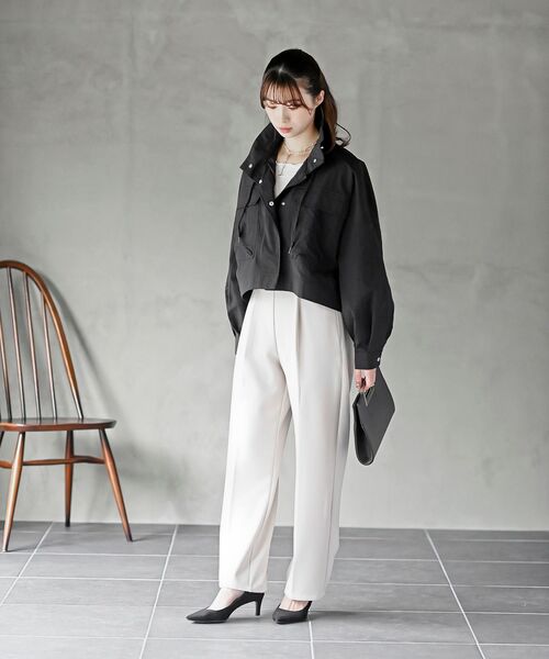 rps（アールピーエス）の「スタンドショートナイロンジャケット（ナイロンジャケット・レディース・アイボリー/ライトカーキ/ブラック/ベージュ・フリー）」の21枚目の写真