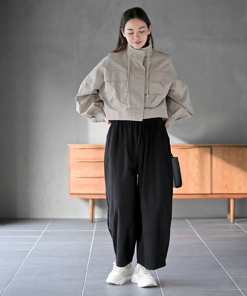 rps（アールピーエス）の「スタンドショートナイロンジャケット（ナイロンジャケット・レディース・アイボリー/ライトカーキ/ブラック/ベージュ・フリー）」の20枚目の写真