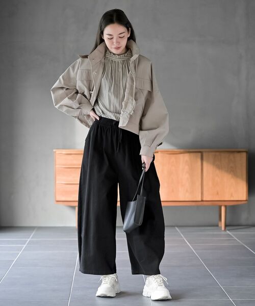 rps（アールピーエス）の「スタンドショートナイロンジャケット（ナイロンジャケット・レディース・アイボリー/ライトカーキ/ブラック/ベージュ・フリー）」の14枚目の写真