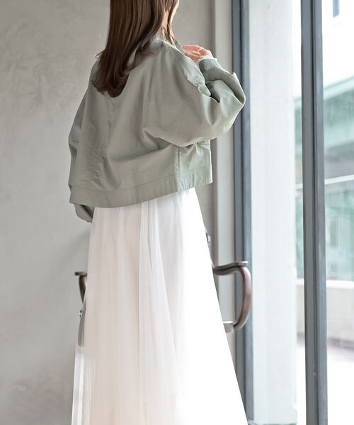 rps（アールピーエス）の「スタンドショートナイロンジャケット（ナイロンジャケット・レディース・アイボリー/ライトカーキ/ブラック/ベージュ・フリー）」の11枚目の写真