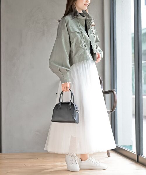 rps（アールピーエス）の「スタンドショートナイロンジャケット（ナイロンジャケット・レディース・アイボリー/ライトカーキ/ブラック/ベージュ・フリー）」の10枚目の写真