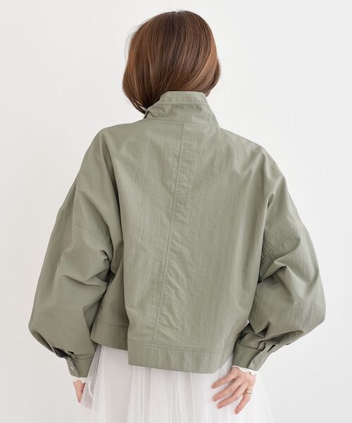 rps（アールピーエス）の「スタンドショートナイロンジャケット（ナイロンジャケット・レディース・アイボリー/ライトカーキ/ブラック/ベージュ・フリー）」の5枚目の写真