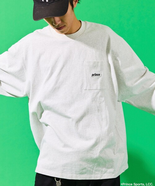 FREAK'S STORE（フリークスストア）の「prince/プリンス prince ワンポイントロゴ ロングスリーブ ポケットTシャツ（Tシャツ/カットソー・メンズ・チャコールグレー/オフホワイト/グリーン/イエロー/ブラック/ホワイト・MEDIUM/LARGE）」の19枚目の写真