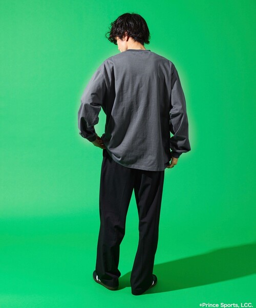 FREAK'S STORE（フリークスストア）の「prince/プリンス prince ワンポイントロゴ ロングスリーブ ポケットTシャツ（Tシャツ/カットソー・メンズ・チャコールグレー/オフホワイト/グリーン/イエロー/ブラック/ホワイト・MEDIUM/LARGE）」の12枚目の写真