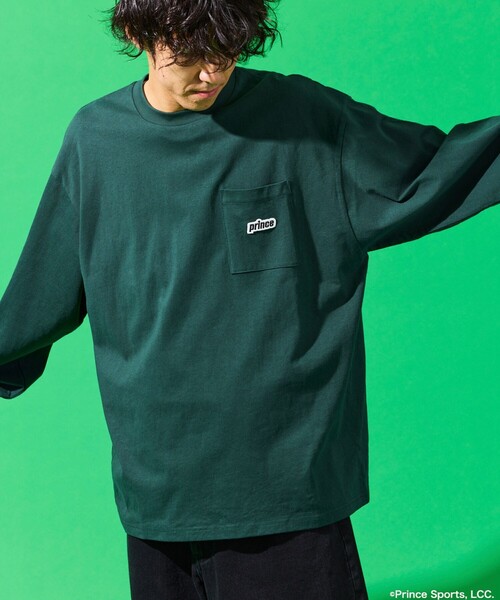 FREAK'S STORE（フリークスストア）の「prince/プリンス prince ワンポイントロゴ ロングスリーブ ポケットTシャツ（Tシャツ/カットソー・メンズ・チャコールグレー/オフホワイト/グリーン/イエロー/ブラック/ホワイト・MEDIUM/LARGE）」の20枚目の写真