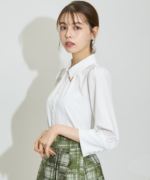 SWINGLE（スウィングル）の「アートチェックタックフレアスカート（スカート・レディース・ライトグレー/カーキ/ブラック・MEDIUM/SMALL）」の20枚目の写真