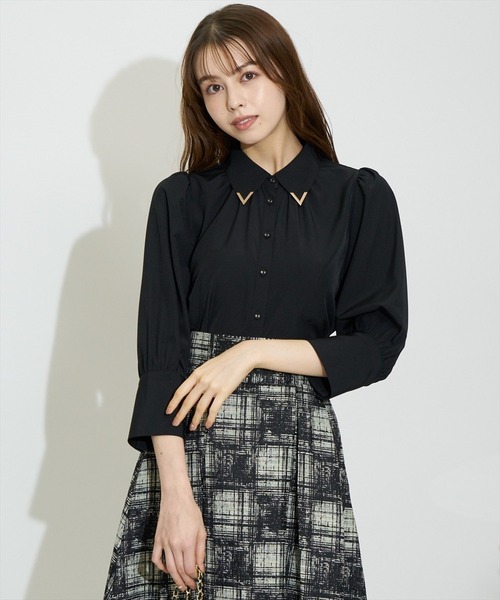 SWINGLE（スウィングル）の「アートチェックタックフレアスカート（スカート・レディース・ライトグレー/カーキ/ブラック・MEDIUM/SMALL）」の5枚目の写真