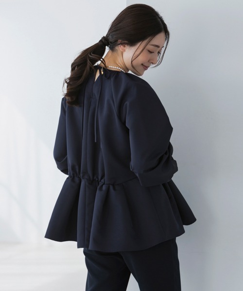SAKURAKO SONO ドラマチックギャザーブラウス ソーノ リボン Sono - 22SS 1 sono ホワイト ドラマチックギャザーブラウス の通販 by