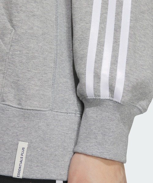 adidas（アディダス）の「エッセンシャルズ プラス スリーストライプス フレンチテリー パーカー / アディダス adidas（パーカー・レディース・グレー/ブラック/ホワイト/ピンク/グリーン・LARGE/MEDIUM/SMALL/X-LARGE/XX-LARGE）」の18枚目の写真