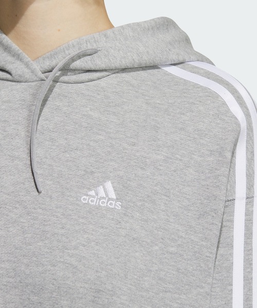 adidas（アディダス）の「エッセンシャルズ プラス スリーストライプス フレンチテリー パーカー / アディダス adidas（パーカー・レディース・グレー/ブラック/ホワイト/ピンク/グリーン・LARGE/MEDIUM/SMALL/X-LARGE/XX-LARGE）」の19枚目の写真