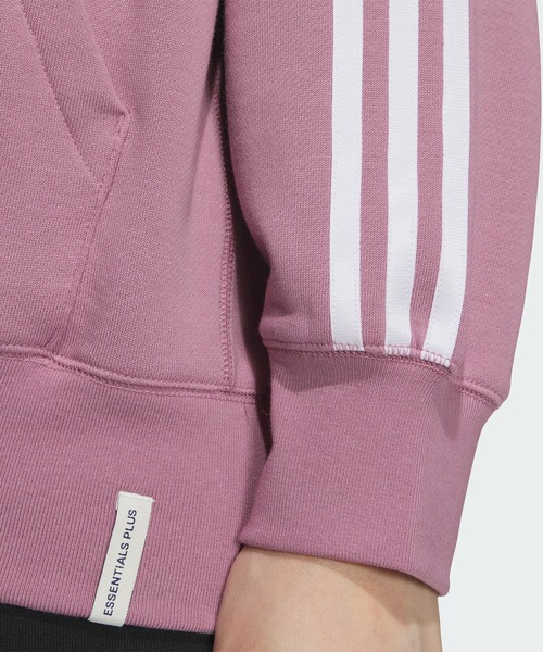 adidas（アディダス）の「エッセンシャルズ プラス スリーストライプス フレンチテリー パーカー / アディダス adidas（パーカー・レディース・グレー/ブラック/ホワイト/ピンク/グリーン・LARGE/MEDIUM/SMALL/X-LARGE/XX-LARGE）」の22枚目の写真