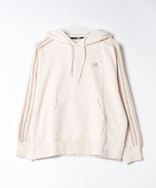 adidas（アディダス）の「エッセンシャルズ プラス スリーストライプス フレンチテリー パーカー / アディダス adidas（パーカー・レディース・グレー/ブラック/ホワイト/ピンク/グリーン・LARGE/MEDIUM/SMALL/X-LARGE/XX-LARGE）」の10枚目の写真