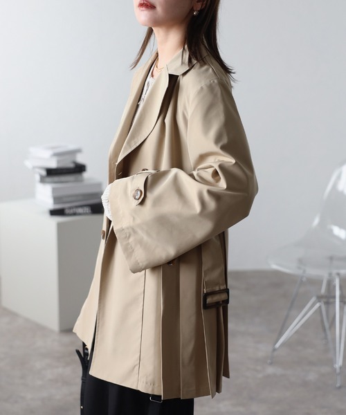 ap retro(アプレトロ)の「バックプリーツトレンチコート(トレンチコート・レディース・ベージュ/ブラック・FREE)」の16枚目の写真