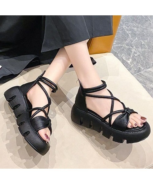 Miniministore（ミニミニストア）の「ストラップサンダル レディース軽量厚底靴（サンダル・レディース・ブラック/アイボリー・24.5cm/24.0cm/23.5cm/23.0cm/22.5cm/25.0cm）」の18枚目の写真