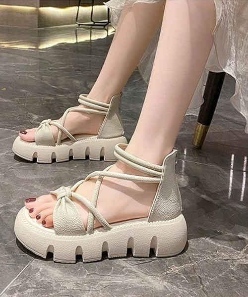 Miniministore（ミニミニストア）の「ストラップサンダル レディース軽量厚底靴（サンダル・レディース・ブラック/アイボリー・24.5cm/24.0cm/23.5cm/23.0cm/22.5cm/25.0cm）」の22枚目の写真