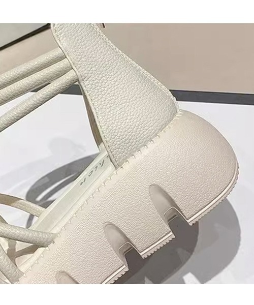 Miniministore（ミニミニストア）の「ストラップサンダル レディース軽量厚底靴（サンダル・レディース・ブラック/アイボリー・24.5cm/24.0cm/23.5cm/23.0cm/22.5cm/25.0cm）」の14枚目の写真