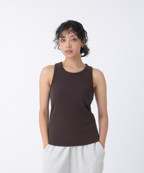 NEW BALANCE(ニューバランス)の「Linear Heritage リブニットレーサータンク(タンクトップ・レディース・杢グレー/ダークブラウン・SMALL/MEDIUM/LARGE/X-LARGE)」の2枚目の写真