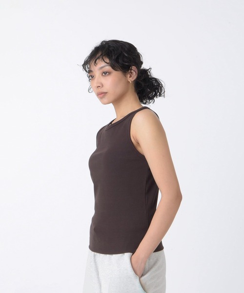NEW BALANCE(ニューバランス)の「Linear Heritage リブニットレーサータンク(タンクトップ・レディース・杢グレー/ダークブラウン・SMALL/MEDIUM/LARGE/X-LARGE)」の8枚目の写真