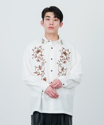 JUNRED | 【 イージーケア 】レトロフラワーデコレギュラーカラーシャツ(シャツ/ブラウス)