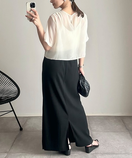 Honeys(ハニーズ)の「セルフカットスカート【WEB限定】(スカート・レディース・スミクロ/ライトベージュ/ブラック/レッド/ブルー/ブラウン/グリーン・LL/L/M/S/3L)」の16枚目の写真