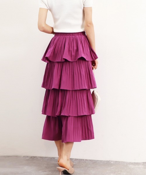 Miniministore（ミニミニストア）の「ティアードスカート プリーツ 韓国 春夏（スカート・レディース・ブラック/ホワイト/イエロー/グリーン/パープル・FREE）」の22枚目の写真
