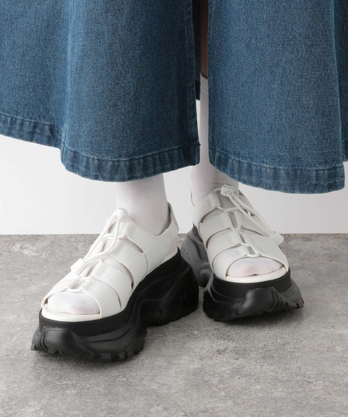 RAGEBLUE（レイジブルー）の「レースアップ/ボリュームソールスポーツサンダル（サンダル・レディース・ブラック/その他35/ホワイト・MEDIUM/LARGE）」の9枚目の写真