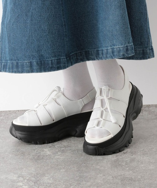 RAGEBLUE（レイジブルー）の「レースアップ/ボリュームソールスポーツサンダル（サンダル・レディース・ブラック/その他35/ホワイト・MEDIUM/LARGE）」の10枚目の写真