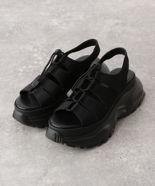 RAGEBLUE（レイジブルー）の「レースアップ/ボリュームソールスポーツサンダル（サンダル・レディース・ブラック/その他35/ホワイト・MEDIUM/LARGE）」の4枚目の写真