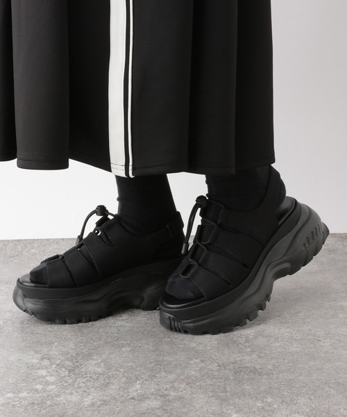 RAGEBLUE（レイジブルー）の「レースアップ/ボリュームソールスポーツサンダル（サンダル・レディース・ブラック/その他35/ホワイト・MEDIUM/LARGE）」の6枚目の写真