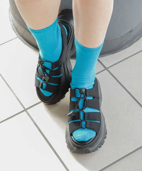 RAGEBLUE（レイジブルー）の「レースアップ/ボリュームソールスポーツサンダル（サンダル・レディース・ブラック/その他35/ホワイト・MEDIUM/LARGE）」の22枚目の写真